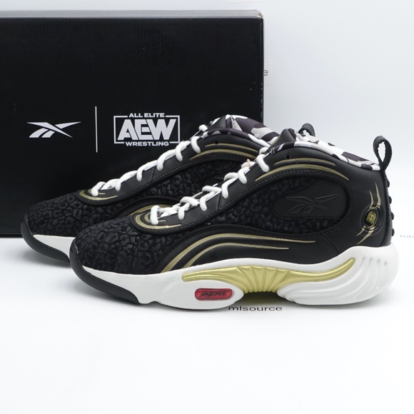 NEW Reebok Answer III Swerve Basketball Shoes Men\'s 100246191 Black/White/Gold main image 15